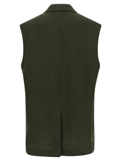 Max Mara Studio MstAia Bicolor Linen Waistcoat