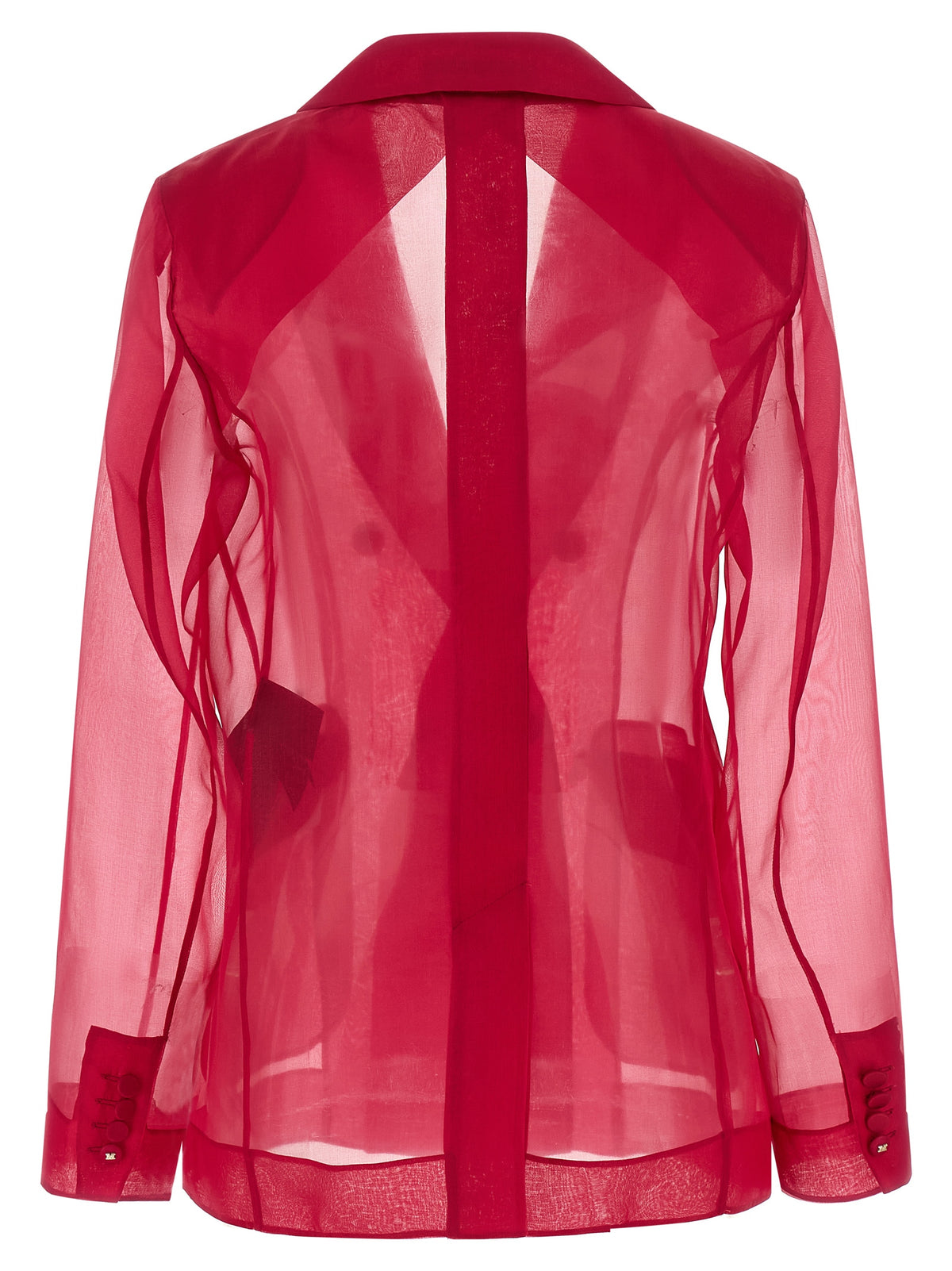 Max Mara Fuchsia Silk-Organza Double-Breasted Blazer