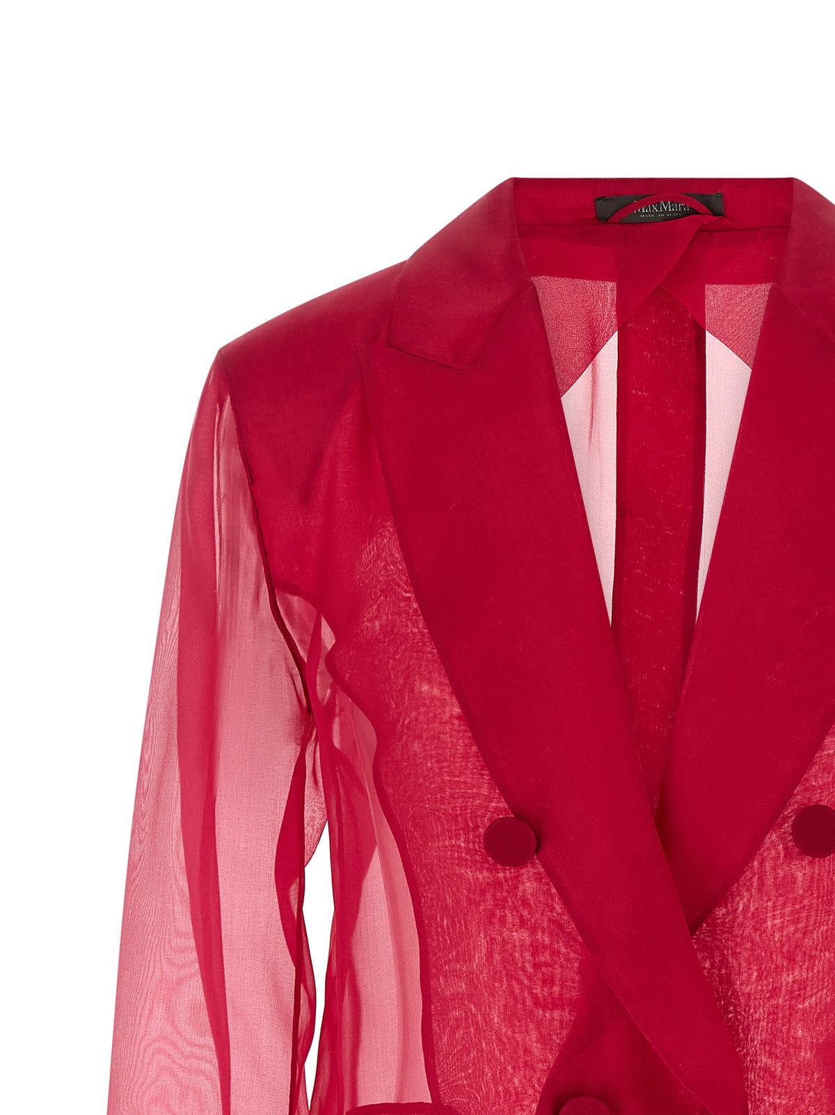 Max Mara Fuchsia Silk-Organza Double-Breasted Blazer