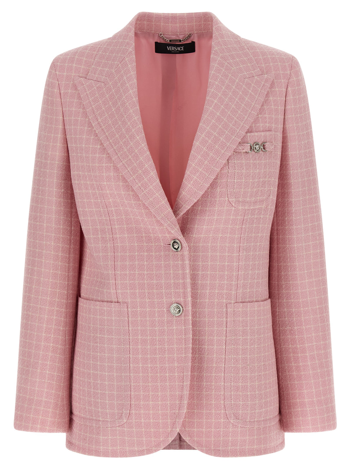Versace Pink Crêpe Tweed Blazer