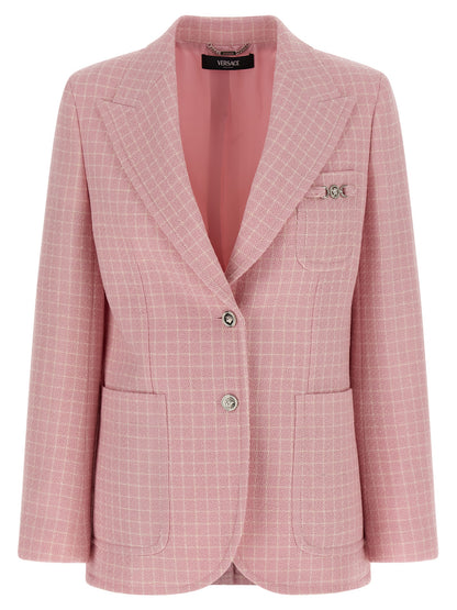 Versace Pink Crêpe Tweed Blazer