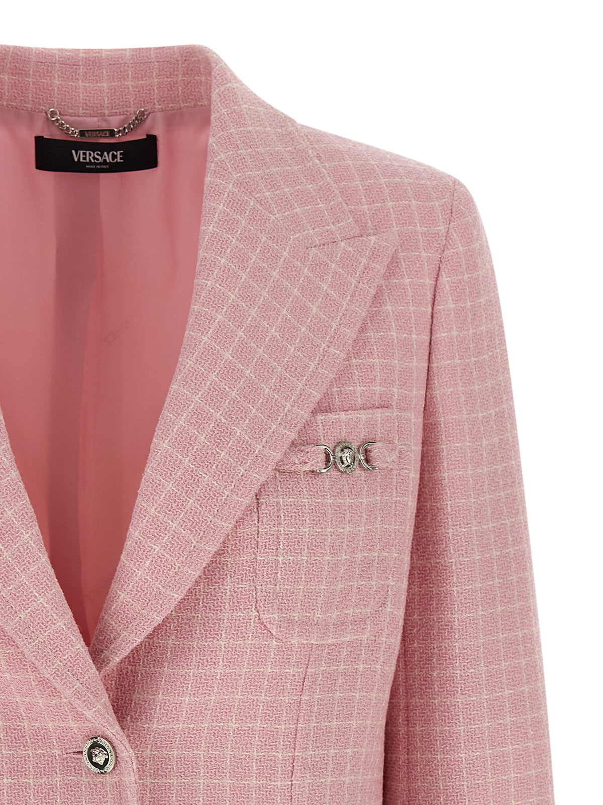 Versace Pink Crêpe Tweed Blazer