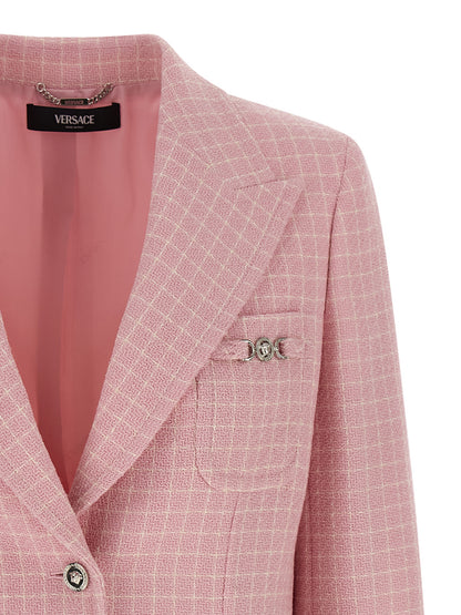 Versace Pink Crêpe Tweed Blazer