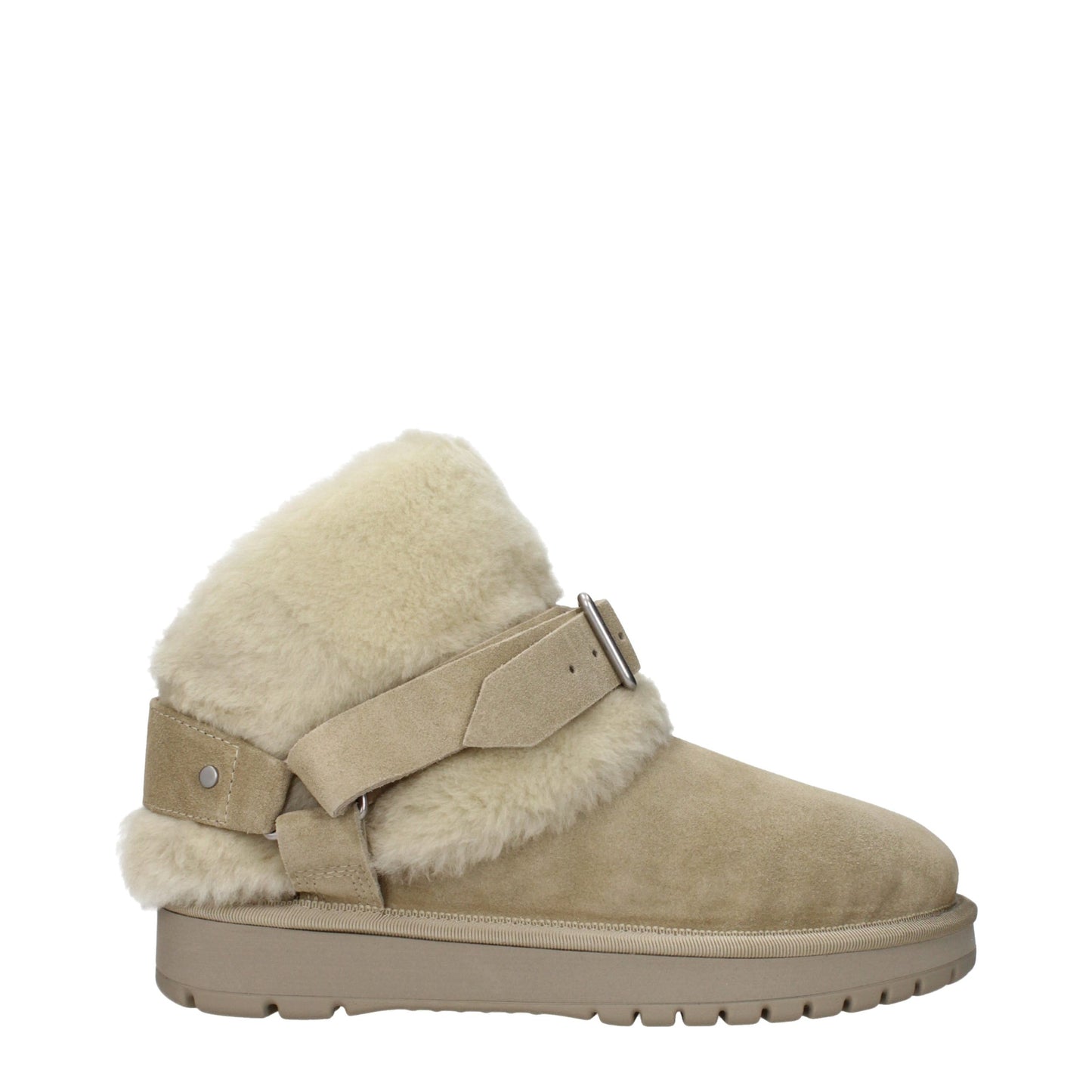 Burberry Shearling-Lined Fern Suede Ankle Boots