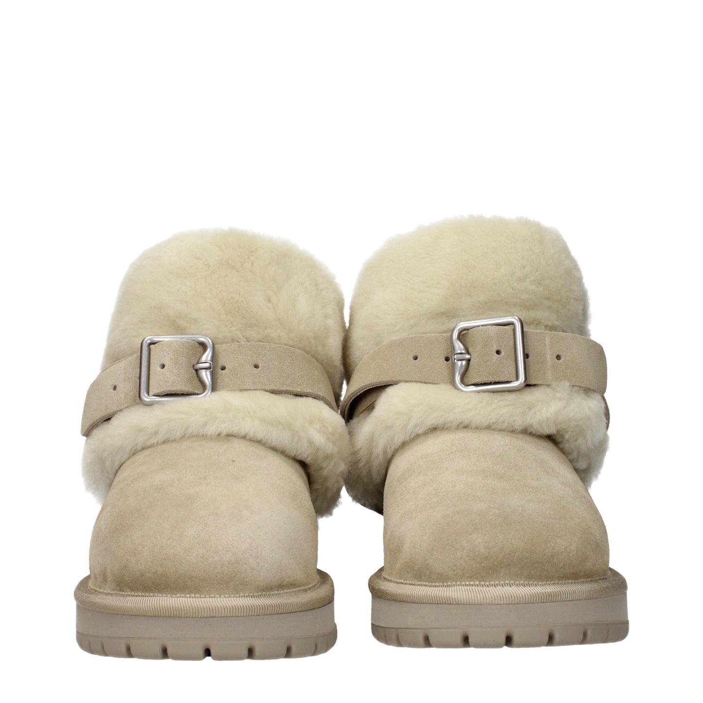 Burberry Shearling-Lined Fern Suede Ankle Boots