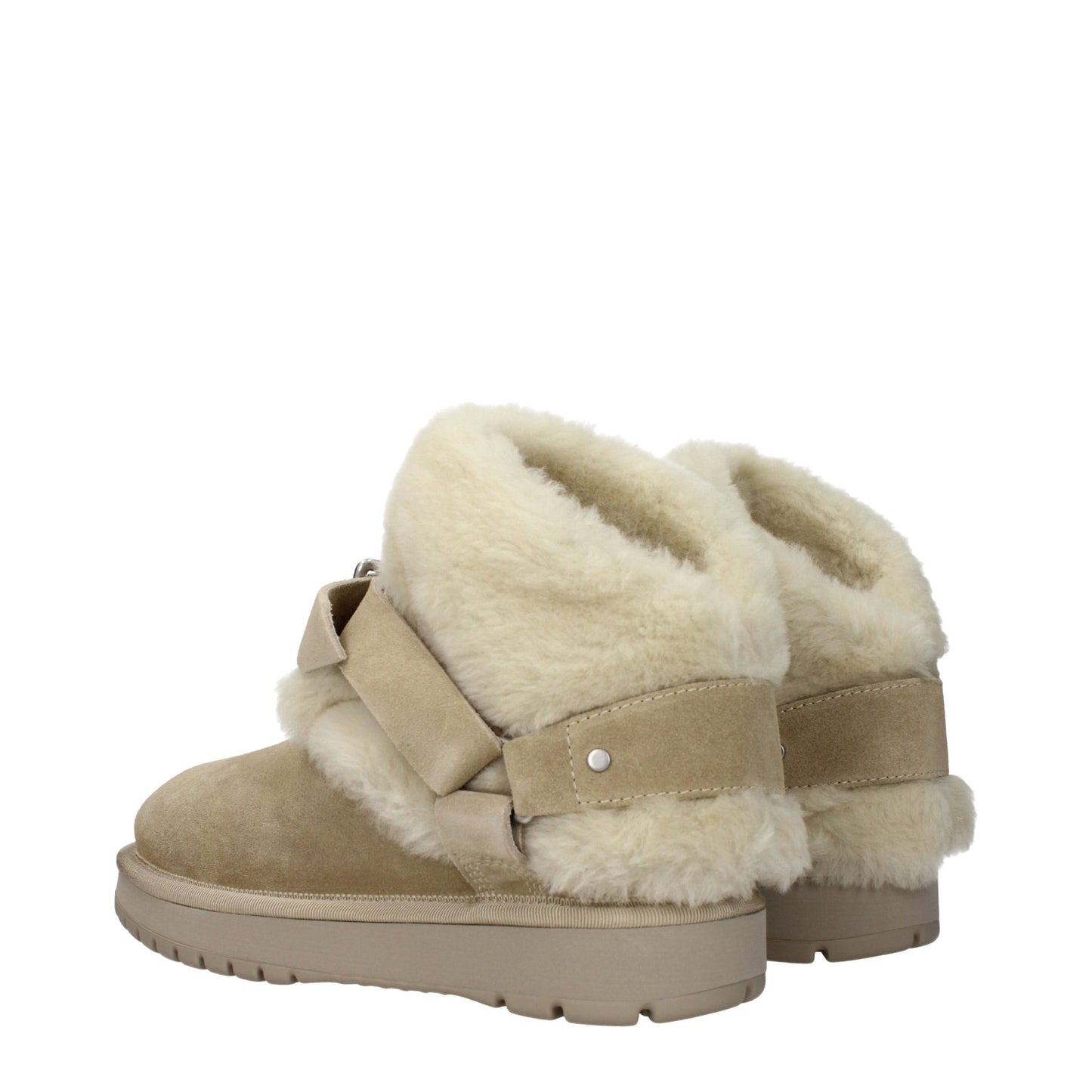 Burberry Shearling-Lined Fern Suede Ankle Boots