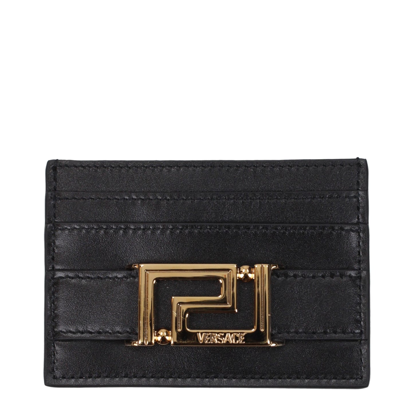 Versace Medusa Head Black Leather Card Holder