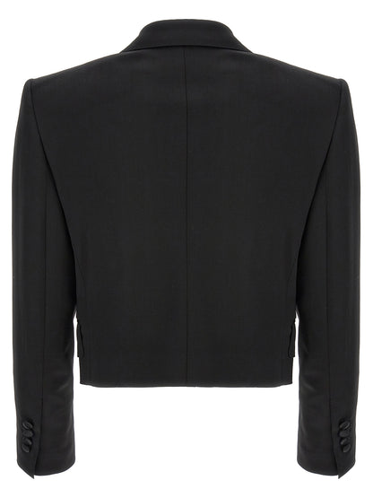 Dolce & Gabbana Black Cropped Tuxedo Blazer