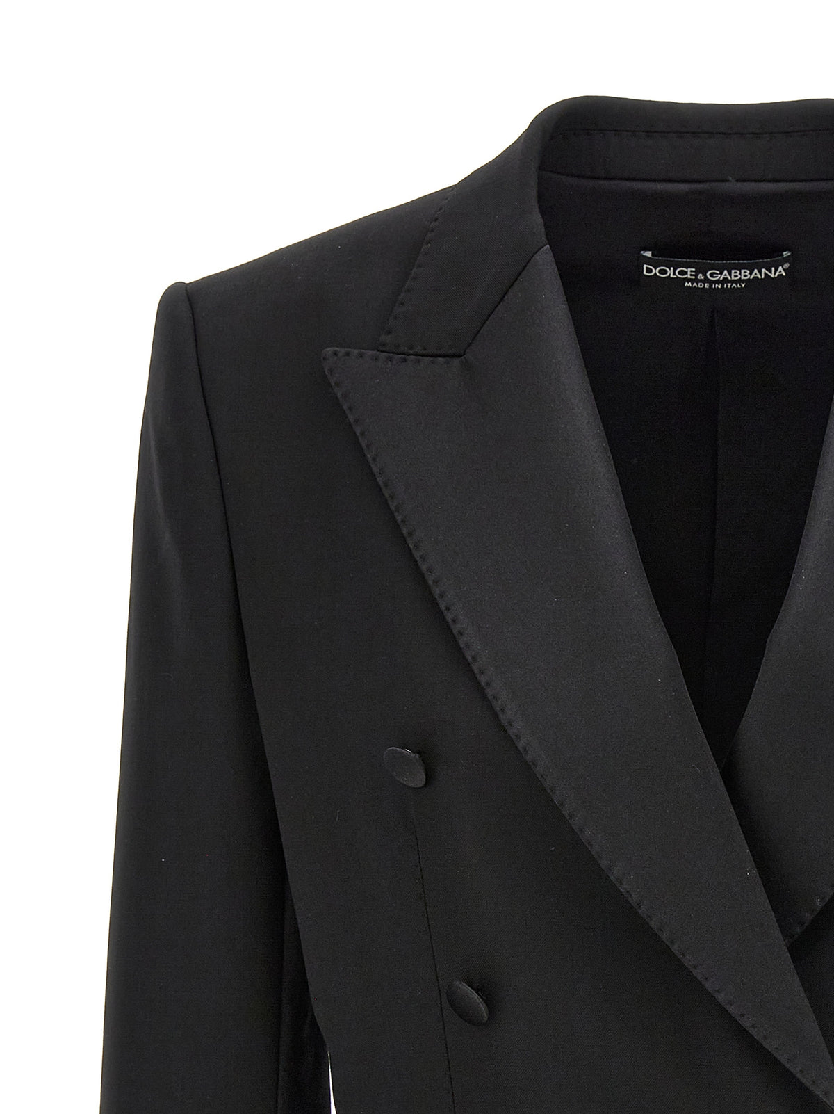 Dolce & Gabbana Black Cropped Tuxedo Blazer
