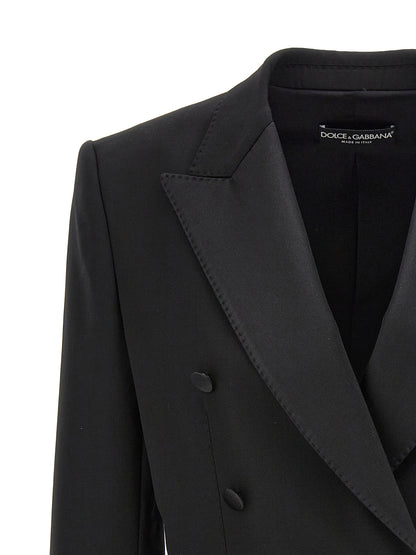Dolce & Gabbana Black Cropped Tuxedo Blazer