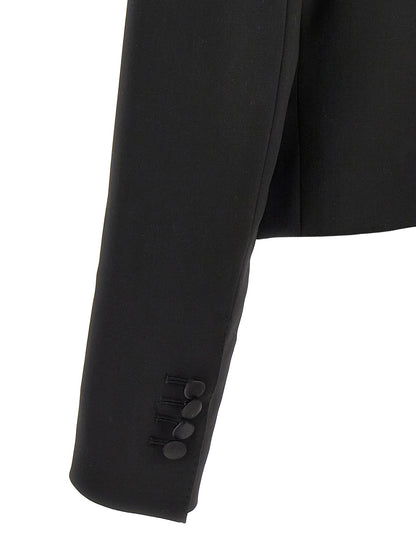 Dolce & Gabbana Black Cropped Tuxedo Blazer