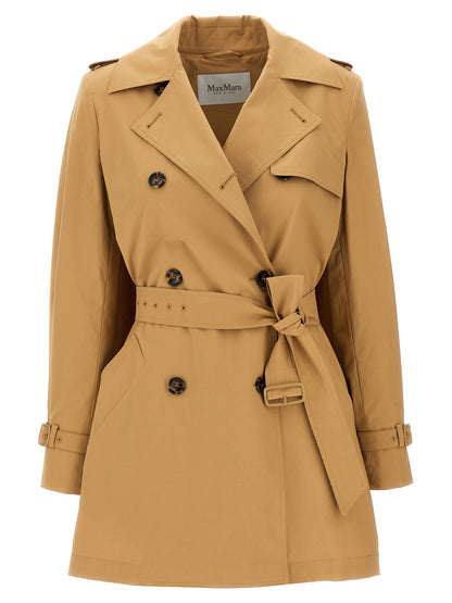 Max Mara Landa Brown Stretch Cotton Raincoat