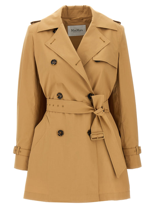 Max Mara Landa Brown Stretch Cotton Raincoat