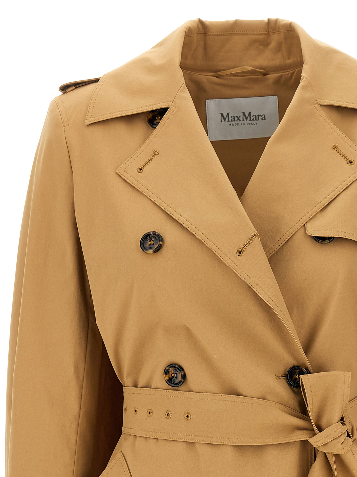 Max Mara Landa Brown Stretch Cotton Raincoat