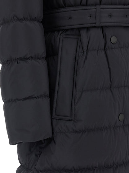 Burberry Black Padded Quilted Trench Coat