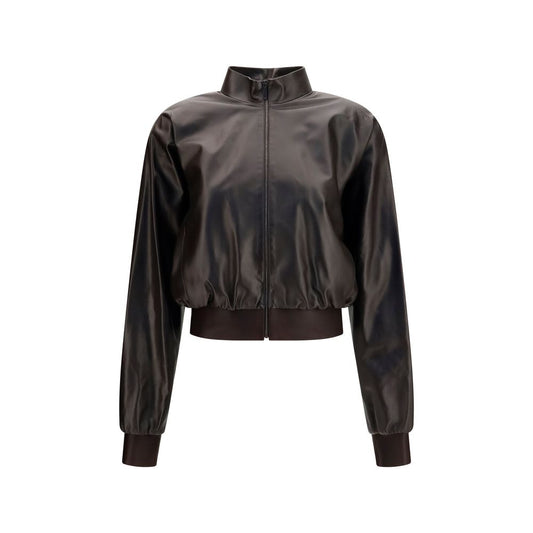 Gucci Brown Nappa Leather Bomber Jacket