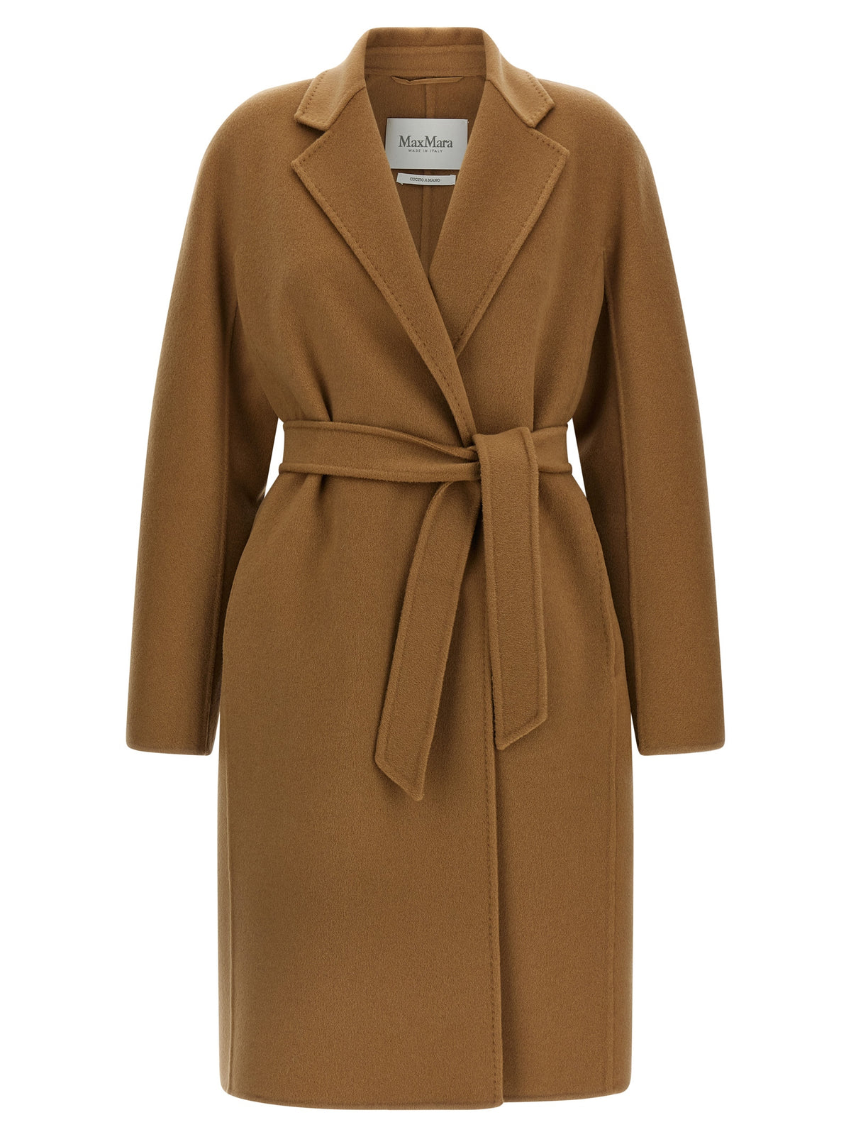 Max Mara MxMaceri Beige Cashmere Midi Coat
