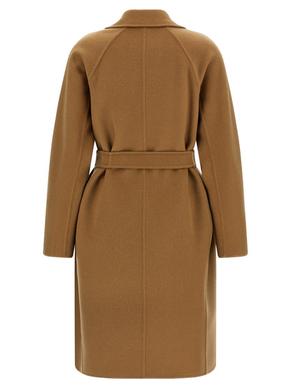 Max Mara MxMaceri Beige Cashmere Midi Coat