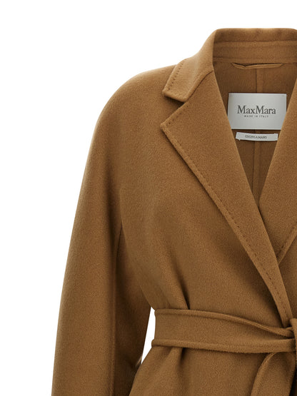 Max Mara MxMaceri Beige Cashmere Midi Coat