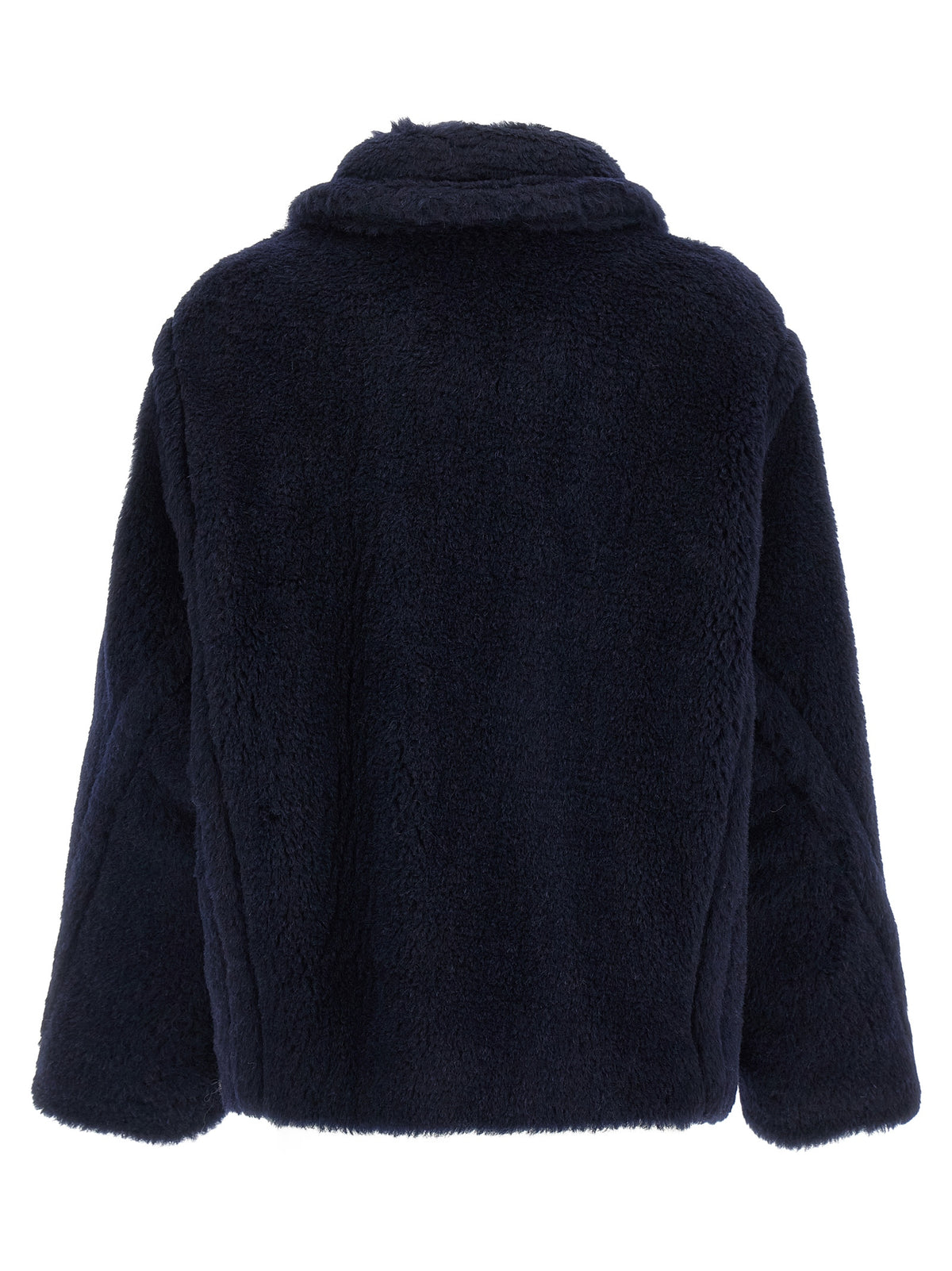 Max Mara MxmFuggito Blue Alpaca-Wool Teddy Short Coat
