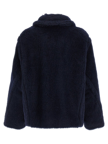 Max Mara MxmFuggito Blue Alpaca-Wool Teddy Short Coat