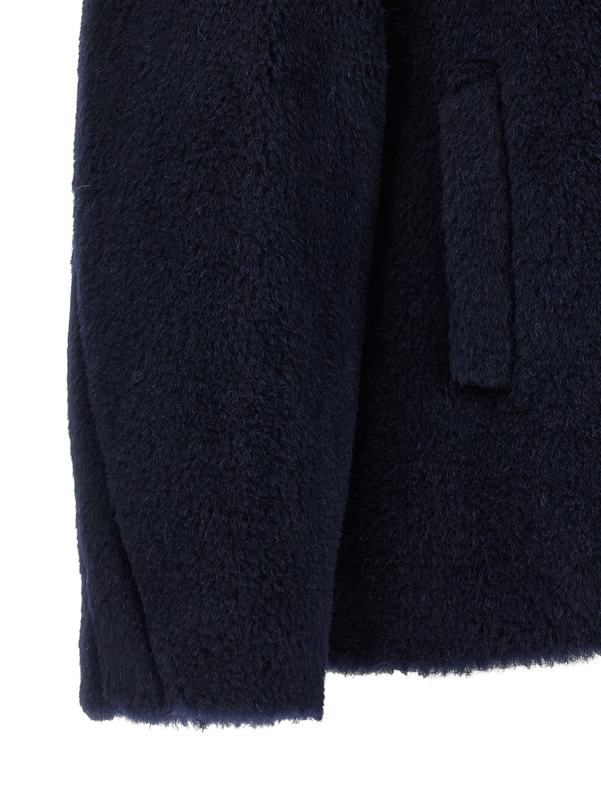 Max Mara MxmFuggito Blue Alpaca-Wool Teddy Short Coat