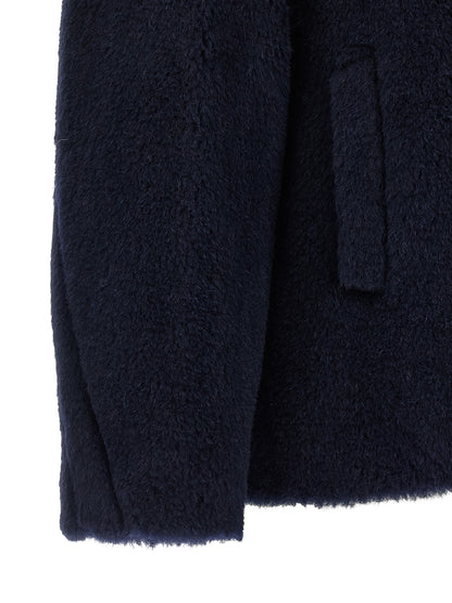Max Mara MxmFuggito Blue Alpaca-Wool Teddy Short Coat