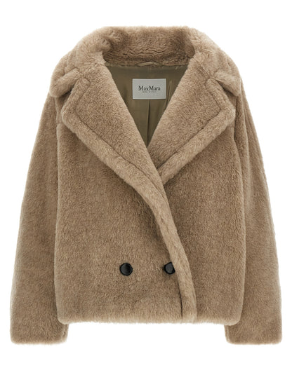 Max Mara MxmCambusa Beige Alpaca-Cashmere Teddy Short Coat