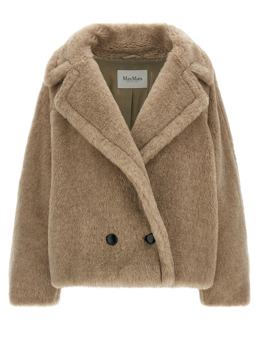 Max Mara MxmCambusa Beige Alpaca-Cashmere Teddy Short Coat