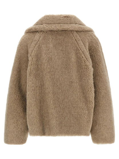 Max Mara MxmCambusa Beige Alpaca-Cashmere Teddy Short Coat