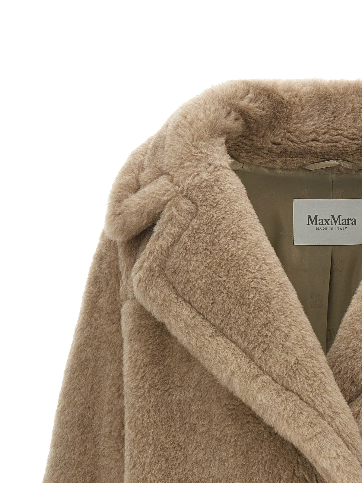 Max Mara MxmCambusa Beige Alpaca-Cashmere Teddy Short Coat