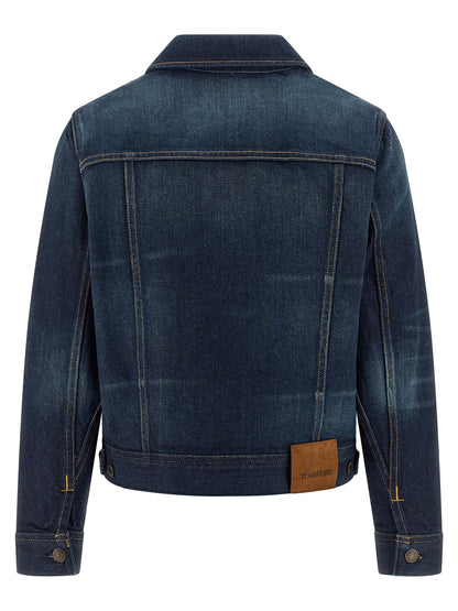 Tom Ford Blue Japanese Stonewashed Denim Jacket