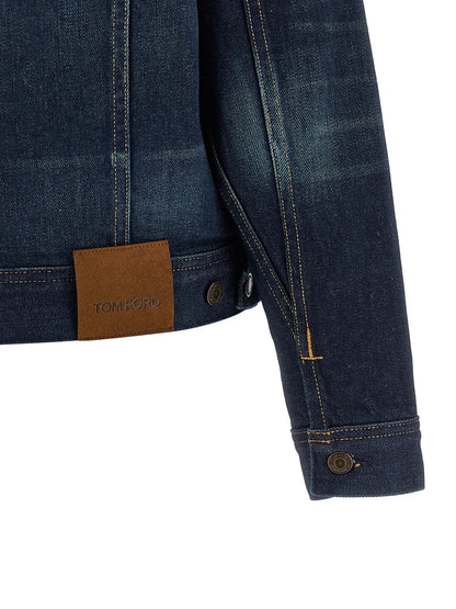 Tom Ford Blue Japanese Stonewashed Denim Jacket