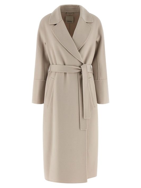 'S Max Mara Elisa Beige Virgin Wool Coat