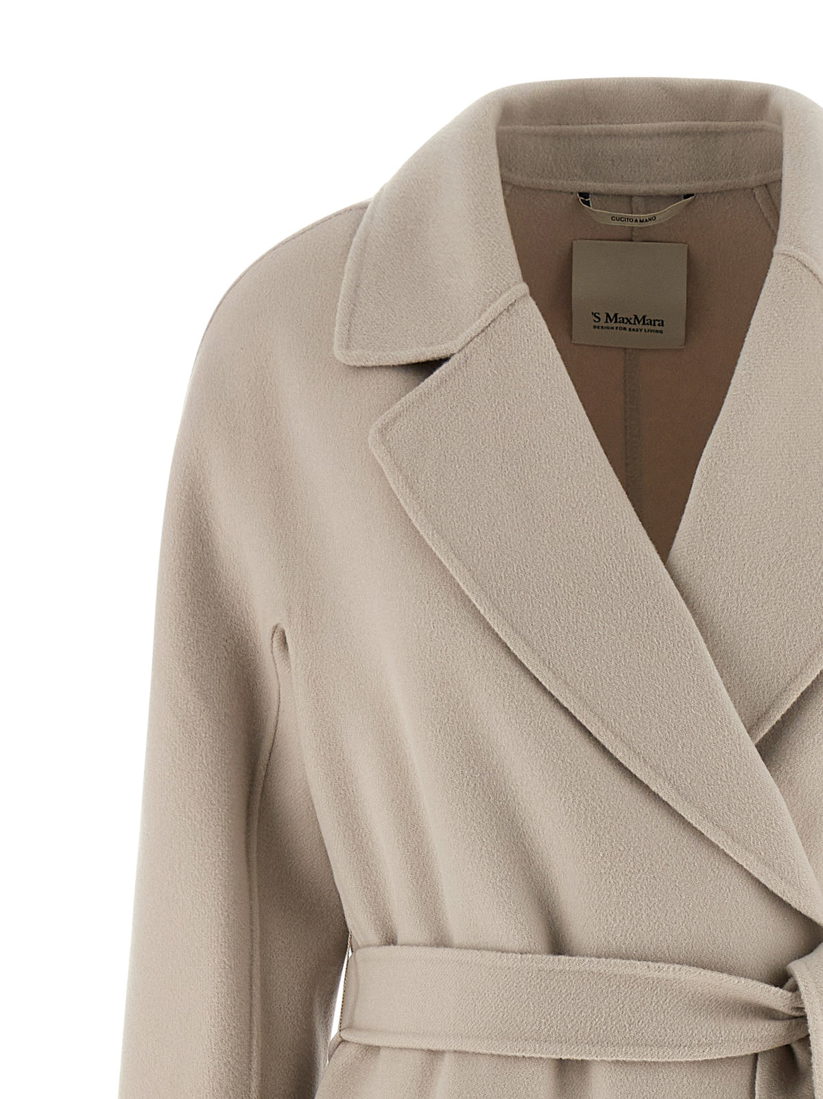 'S Max Mara Elisa Beige Virgin Wool Coat