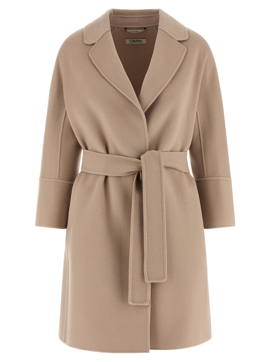 'S Max Mara Arona Beige Virgin Wool Coat