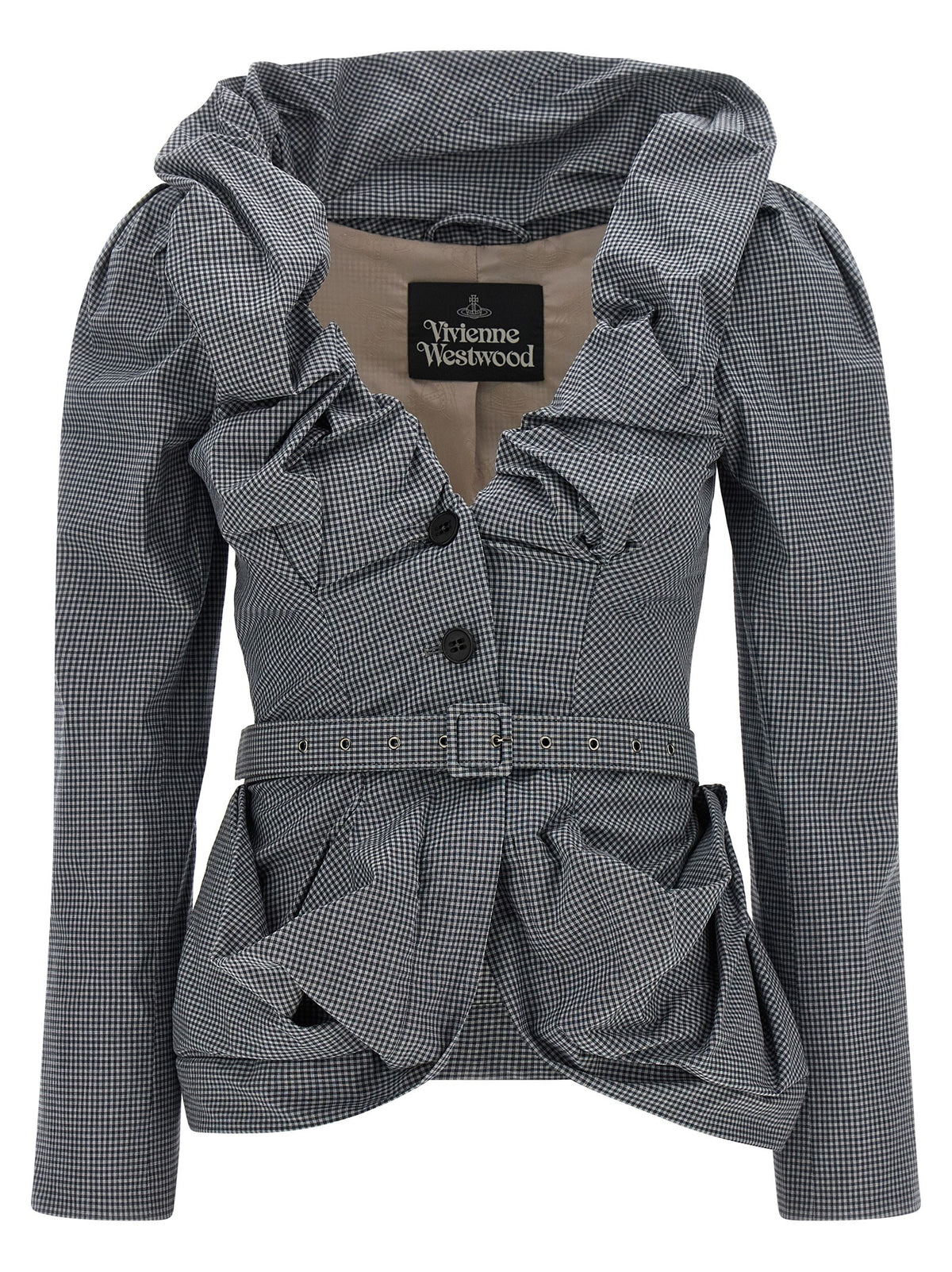 Vivienne Westwood Gray Kendall Gingham Blazer