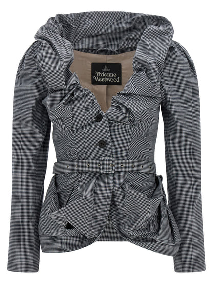 Vivienne Westwood Gray Kendall Gingham Blazer