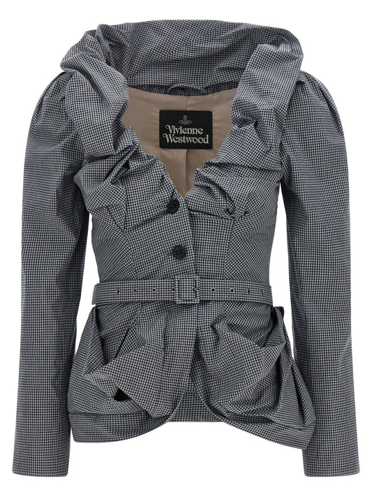 Vivienne Westwood Gray Kendall Gingham Blazer
