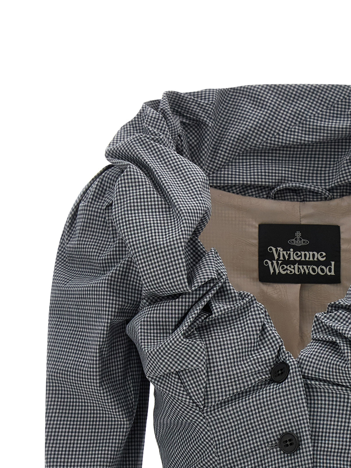 Vivienne Westwood Gray Kendall Gingham Blazer