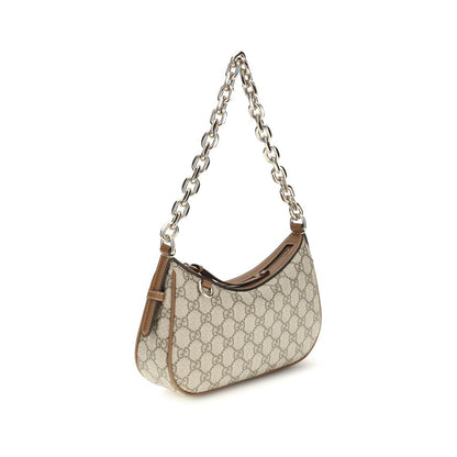 Gucci GG Emblem Beige & Ebony GG Monogram Fabric Shoulder Bag