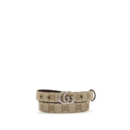Gucci GG Marmont Thin Beige GG Canvas Belt