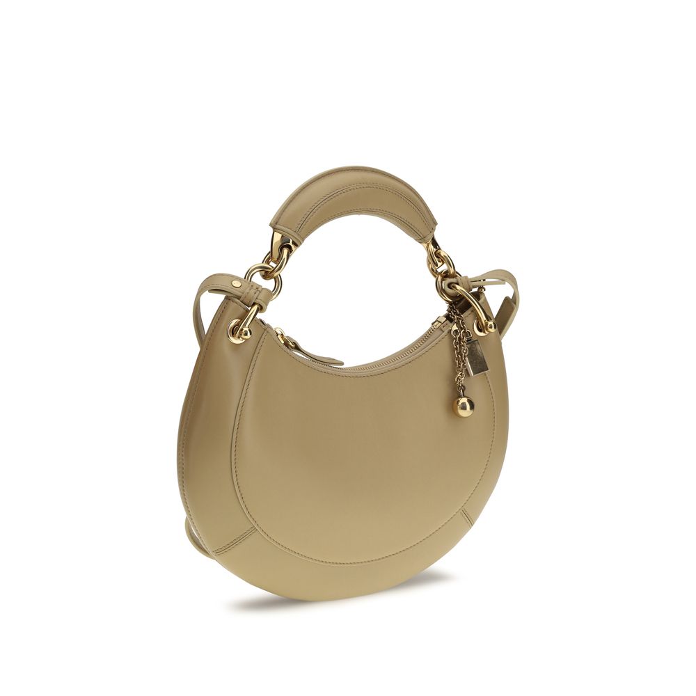 Chloé Marcie Small Beige Calfskin Saddle Bag