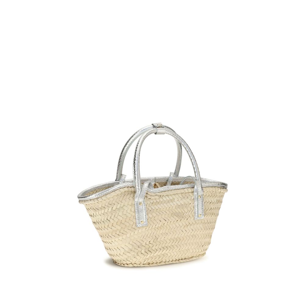 Jacquemus Le Panier Solis Beige Raffia and Leather Tote Bag