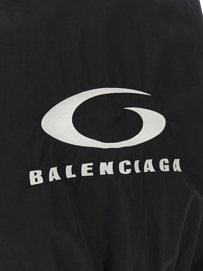 Balenciaga Black Cotton-Blend Tracksuit Bomber Jacket