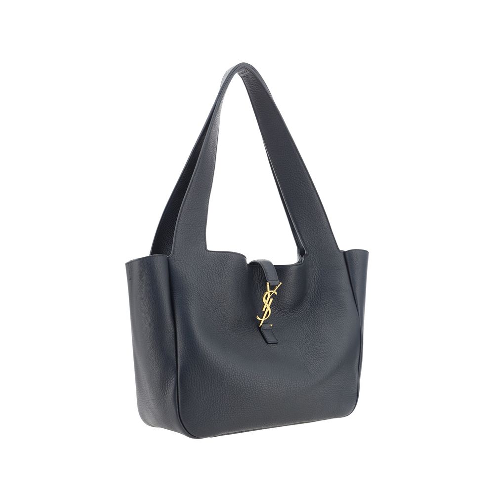 Saint Laurent Bea Large Hobo Bag in Black Calf Leather