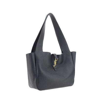 Saint Laurent Bea Large Hobo Bag in Black Calf Leather