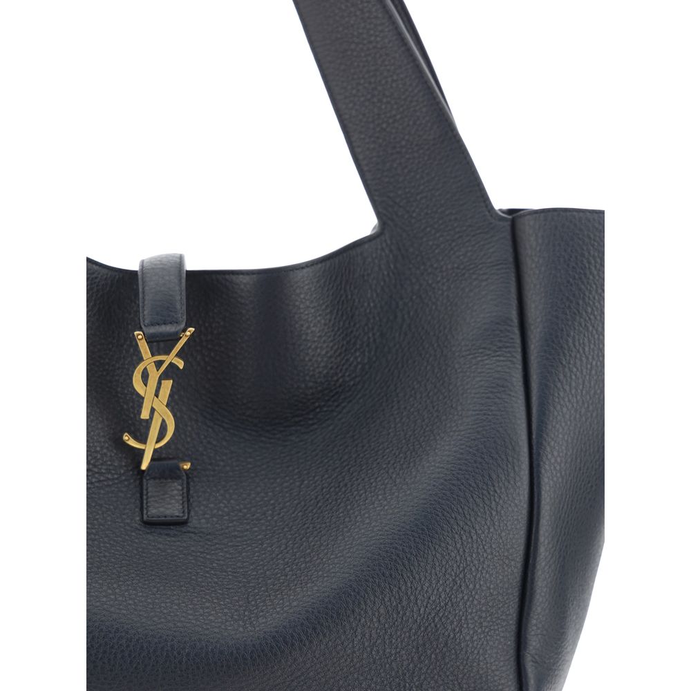 Saint Laurent Bea Large Hobo Bag in Black Calf Leather