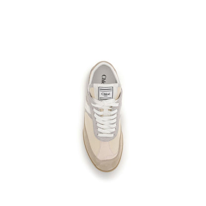 Chloé Kick Luminous Ochre Suede & Leather Sneakers