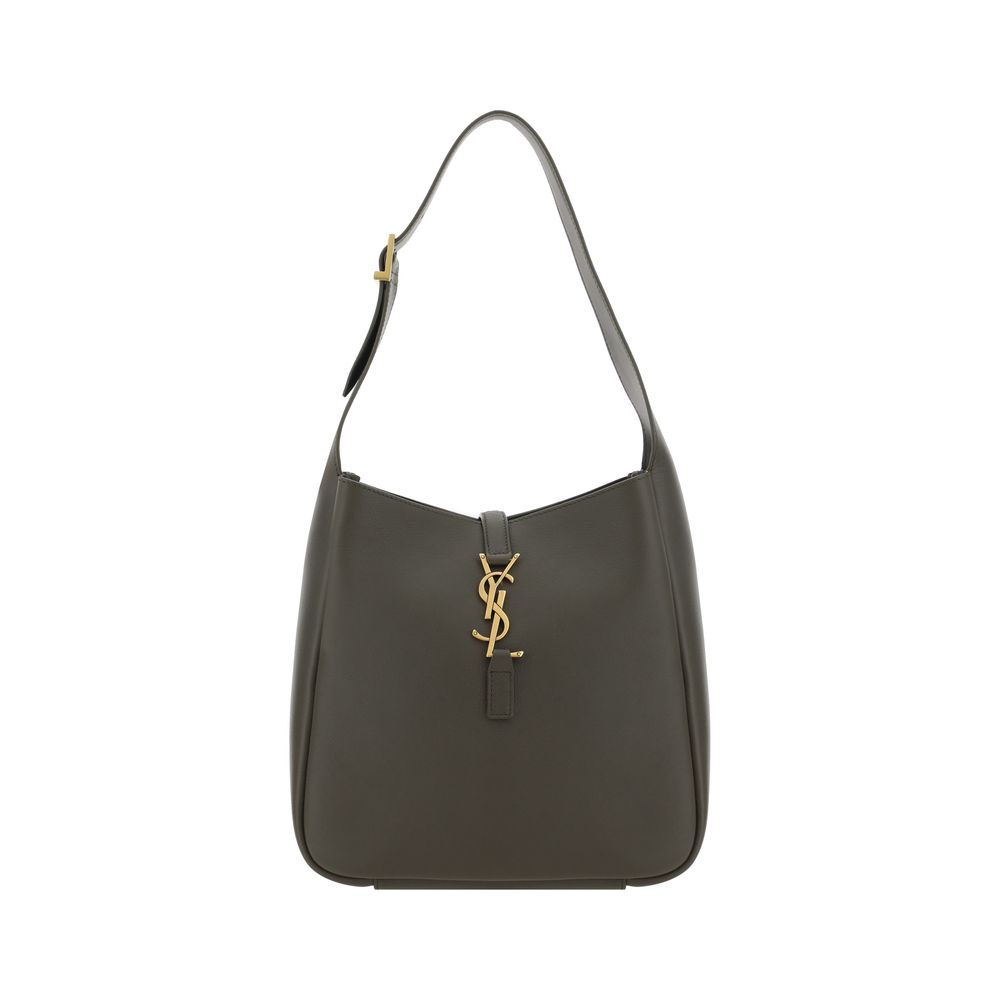 Saint Laurent Cassandre Bicolor Grained Leather Hobo Bag